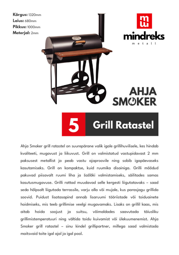 Ahja Smoker Grill ratastel - Image 3