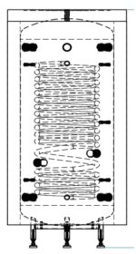 Siltumsūkņa tvertne ar siltummaini 500L